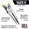 imageKlein Tools J2038 8Inch Needle Nose Pliers Heavy Duty Cutting Extended Handles High Leverage Induction Hardened with HotRiveted JointSide Cutters wStripping