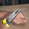 imageKlein Tools J2068C Long Nose AllPurpose Spring Loaded Pliers Made in USA Forged Steel with Dual Material Journeyman HandlesCrimper