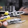 imageKlein Tools J2068C Long Nose AllPurpose Spring Loaded Pliers Made in USA Forged Steel with Dual Material Journeyman HandlesCrimper