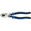 imageKlein Tools J20009NECRTP Side Cutter Linemans Pliers with Tape Pulling and Wire Crimping High Leverage 9InchCuts  Crimps  FT Pulling