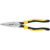 imageKlein Tools J2038 8Inch Needle Nose Pliers Heavy Duty Cutting Extended Handles High Leverage Induction Hardened with HotRiveted JointSide Cutters wStripping