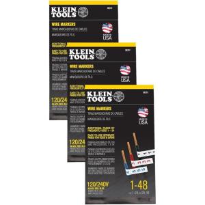 imageKlein Tools 56250 Wire Marker Book for Cable Management Electric Panel Organization Wire Label Stickers Numbered 1481 Count Pack of 3