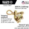 imageKlein Tools 162520 Grip Made in USA Havens Grip Wire Pulling Tool for Wire Rope to 075Inch Maximum Load 8000Pound028 to 075 Cable Diameter