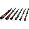 imageKlein Tools 32950 Ratcheting Impact Rated Hollow Power Nut Driver Set with Handle Magnetic Color Coded 6 SAE Hex Sizes and Handle Included