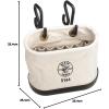 imageKlein Tools 5144 Canvas Bucket Aerial Oval Tool Bucket with Black Molded Polypropylene Bottom Includes Hooks 15 PocketsHooks Included