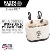 imageKlein Tools 5144 Canvas Bucket Aerial Oval Tool Bucket with Black Molded Polypropylene Bottom Includes Hooks 15 PocketsHooks Included
