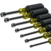 imageKlein Tools 631 Tool Set Made in USA Nut Driver Set wHex Nut Sizes 316 14 516 1132 38 716 and 12Inch on 3Inch Full Hollow Shaft 7PieceNonMagentic