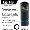 imageKlein Tools 66001 2in1 Impact Socket Sizes 34Inch and 916Inch Hex 12Point Deep Socket Wrench with 12Inch Drive12Point