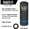 imageKlein Tools 66001 2in1 Impact Socket Sizes 34Inch and 916Inch Hex 12Point Deep Socket Wrench with 12Inch Drive6Point