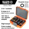 imageKlein Tools 66040 2in1 Impact Socket Set 5Piece Tool Set with 12Point Deep Sockets with 12Inch Drive Includes Tool Case5Piece