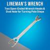 imageKlein Tools KT155HD HeavyDuty 6In1 Linemans Ratcheting Wrench with Bolt Through Design and Bright Yellow Socket4in1  Standard Gearing