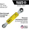 imageKlein Tools KT155HD HeavyDuty 6In1 Linemans Ratcheting Wrench with Bolt Through Design and Bright Yellow Socket5in1  Standard Gearing