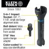 imageKlein Tools KT155HD HeavyDuty 6In1 Linemans Ratcheting Wrench with Bolt Through Design and Bright Yellow Socket5in1  Standard Gearing
