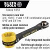 imageKlein Tools KT155HD HeavyDuty 6In1 Linemans Ratcheting Wrench with Bolt Through Design and Bright Yellow Socket5in1  Standard Gearing