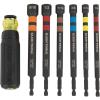 imageKlein Tools 32950 Ratcheting Impact Rated Hollow Power Nut Driver Set with Handle Magnetic Color Coded 6 SAE Hex Sizes and Handle Included