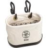 imageKlein Tools 5144 Canvas Bucket Aerial Oval Tool Bucket with Black Molded Polypropylene Bottom Includes Hooks 15 PocketsHooks Included