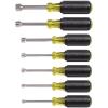 imageKlein Tools 631 Tool Set Made in USA Nut Driver Set wHex Nut Sizes 316 14 516 1132 38 716 and 12Inch on 3Inch Full Hollow Shaft 7PieceNonMagentic