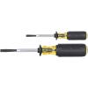 imageKlein Tools 85153K Slotted ScrewHolding Screwdriver Set 316Inch 14Inch SplitBlade Flat Head Driver Positive Gripping Action 2Piece2Piece Kit