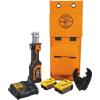 imageKlein Tools BAT207T234H 7Ton BatteryOperated Crimper with Fixed O DieD3 Groove 4 Ah DeWALT 20V Batteries