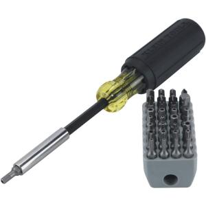 imageKlein Tools 32510 Magnetic Multibit Screwdriver with Sturdy Torx Hex Spanner TriWing Torq and Nut Tamperproof Bits and Storage BlockScrewdriver