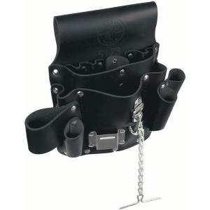 imageKlein Tools 5178 Pocket Tool Pouch Leather Tunnel Loop Belt Connection Black