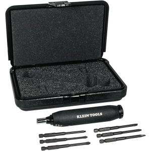 imageKlein Tools 57032 Screwdriver Set Made in USA Torque Screwdriver Kit with Phillips Slotted Square Bits 14Inch Nut Driver Case Included 6PieceDurability Versatile
