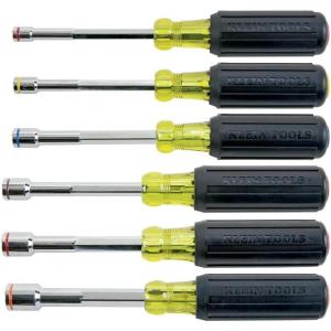 imageKlein Tools 6356 Tool Set Heavy Duty Magnetic Nut Drivers SAE Sizes 14 516 38 716 12 and 916Inch Hex 6Inch 6Piece6Piece