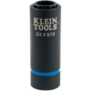 imageKlein Tools 66001 2in1 Impact Socket Sizes 34Inch and 916Inch Hex 12Point Deep Socket Wrench with 12Inch Drive12Point