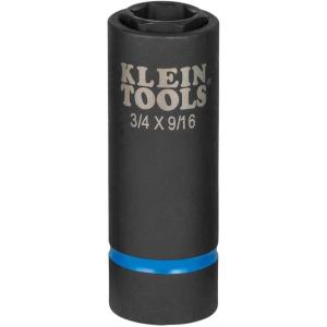 imageKlein Tools 66001 2in1 Impact Socket Sizes 34Inch and 916Inch Hex 12Point Deep Socket Wrench with 12Inch Drive6Point