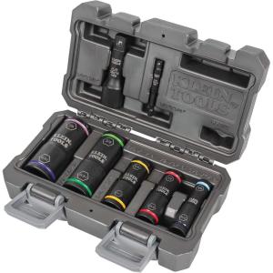 imageKlein Tools 66040 2in1 Impact Socket Set 5Piece Tool Set with 12Point Deep Sockets with 12Inch Drive Includes Tool CaseSocket Set