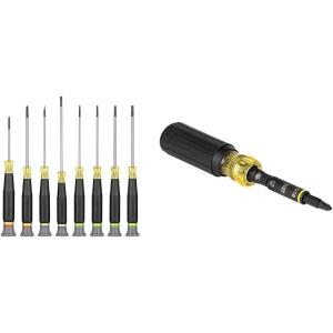 imageKlein Tools 85617 Mini Precision Screwdriver Set Slotted Phillips TORX CushionGrip Handles Ideal for Terminal Blocks ElectronicsScrewdriver Set  MultiBit Screwdriver