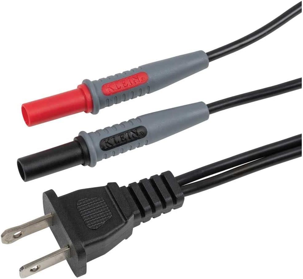 imageKlein Tools 69357 AC Outlet Plug to Banana Plug for use with Klein Tools Cat No ET450 or any Meter with BananaType Connectors
