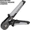 imageKlein Tools 34060 Ferrule Crimping Tool Set with Ratcheting Square Crimper Pliers 1200 Wire Terminals 1022 AWG and Soft Carrying Case for Electrical Applications