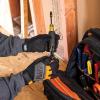 imageKlein Tools 60595 Work Gloves General Purpose Gloves Comfortable Suede Palm Touchscreen Capable Hook and Loop Closure MediumExtra Large