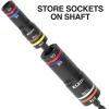 imageKlein Tools 653QS KNECT Quad Socket 12 Sizes in 3 Sockets 4in1 Color Coded SAE Impact Rated HeavyDuty 14 and 38Inch Drive 312 and 612Inch Shaft12 SAE  12 Metric Sizes
