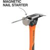 imageKlein Tools H80918 Smooth Face Fiberglass Hammer with Straight Claw 18Ounce Forged Steel Magnetic Nail Starter and ExtraLarge Squared Strike FaceModern