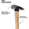 imageKlein Tools H80920H Milled Face Framing Hammer with Straight Claw 20Ounce Forged Steel Hickory Handle California Framing Style Magnetic Nail Starter and ExtraLarge Squared Strike FaceModern