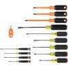 imageKlein Tools 85814 14Piece Screwdriver Set 4 Precision 5 Standard Drivers with ColorCoded Handles 3 Insulated Screwdrivers 1 Demolition Driver and Magnetizer