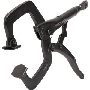 imageKlein Tools 38630 CClamp Locking Pliers with Standard Jaws Intuitive Thumb Knob Adjustable Clamp for Home Shop Woodworking 6Inch11In Swivel Jaw