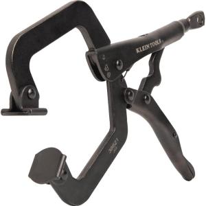imageKlein Tools 38630 CClamp Locking Pliers with Standard Jaws Intuitive Thumb Knob Adjustable Clamp for Home Shop Woodworking 6Inch9In Swivel Jaw