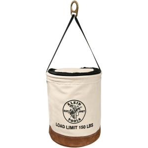 imageKlein Tools 5104CLR22 Heavy Duty Top Closing Bucket Made of No 1 Canvas Load Rated Up to 150Pounds With Zipper on top 22Inch