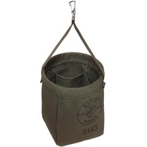 imageKlein Tools 5143 Canvas TaperedBottom Bag with Two Interior Pockets and a Snap Clip Made of No 10 Canvas