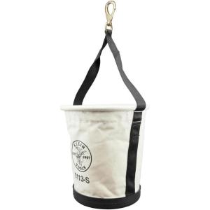 imageKlein Tools 5172PS HeavyDuty TaperedWall Bucket with 15 Inside Pockets No 4 CanvasSwivel Snap Hook