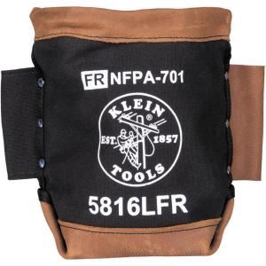 imageKlein Tools 5816LFR Flame Resistant Bolt Bag for Tool Storage with Leather Reinforced Rim and Bottom and Separated Tunnel Loops ConnectionBolt Bag