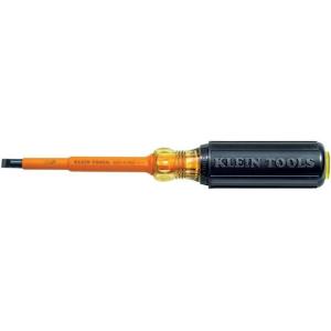 imageKlein Tools 6027INS Flathead Screwdriver Made in USA 516Inch Cabinet Tip Insulated 7Inch Shank1 Count Pack of 1