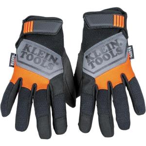 imageKlein Tools 60595 Work Gloves General Purpose Gloves Comfortable Suede Palm Touchscreen Capable Hook and Loop Closure MediumLarge