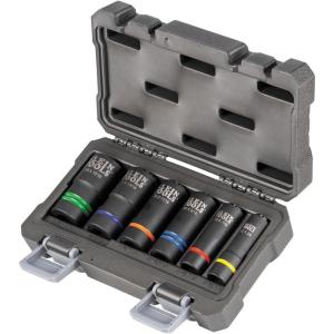 imageKlein Tools 66090 12Inch Impact Socket Set 2in1 Slotted Design 12Point Deep Sockets for Impact Wrenches Includes Tool Case 6Piece