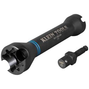 imageKlein Tools NRHD 5In1 Impact Socket Features Three Square Socket Sizes 341 and 118 Inch and Small and Large Alignment Slots