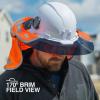 imageKlein Tools 03011 Hybrid Wide Brim Sombrero Sun Hat for Men with Neck Flap HiVisibility 1200D Fabric and Universal Hard Hat Clips