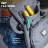 imageKlein Tools 21024 8Pocket Tool Apron Flex Frame Closeable Pockets Durable Duck Canvas with Riveted Seams Adjustable Work Belt 46Inch Length Removable Tape Measure Loop